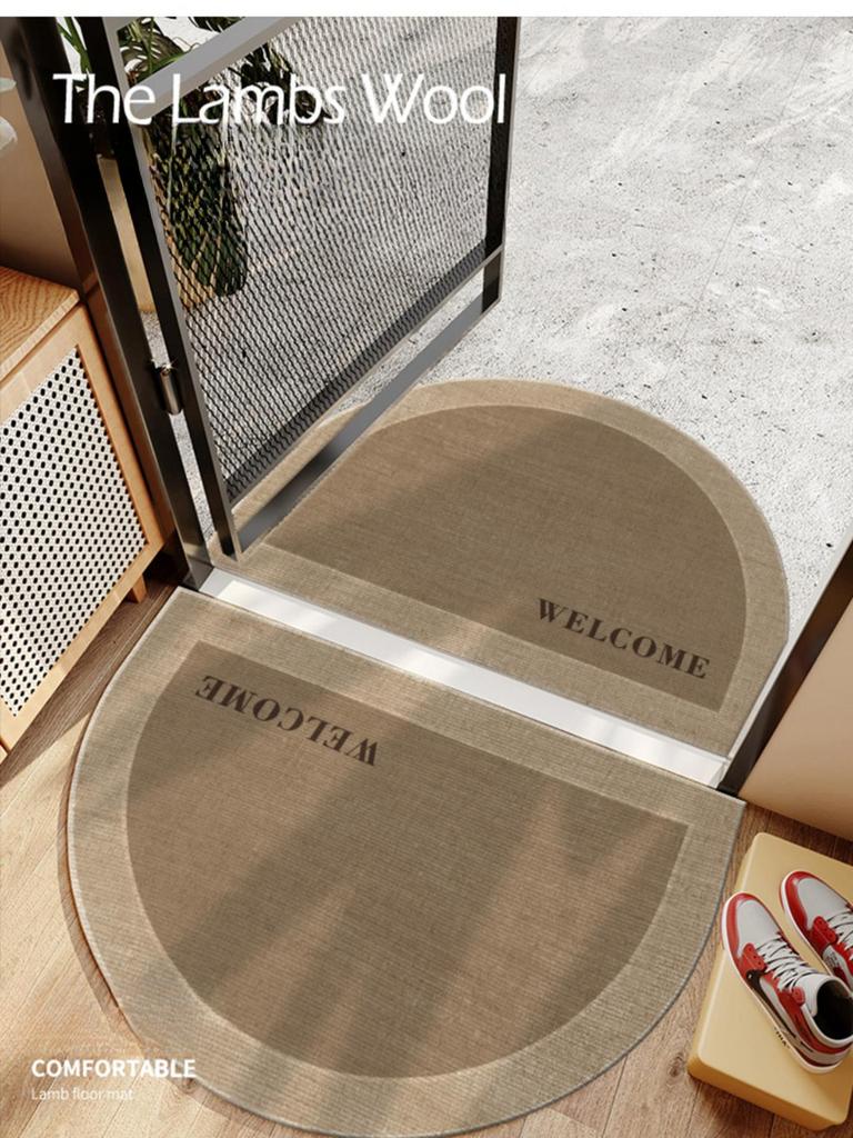 Semicircle Simple Printing Bathroom Thickening Mat Bath Non-slip Carpets In Wash Basin Bathtub Side Floor Rug Shower Room Doormat Memory Foam 3D Pad