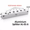 Aluminium Splitter 1/8" 1/2" BSP Internal Thread Port 2 3 4 5 6 7 8 9 10 Way 1/4 Pneumatic Air Manifold Distributor Connector