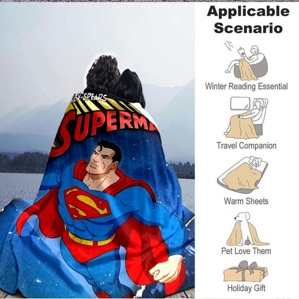 1pc Superman Flannel Throw Blanket Soft, Warm & Cozy for Couch, Bed, Office, and Travel Versatile All Season Gift, Christmas present