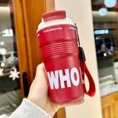 Double drinking cup Stainless steel straw thermos cup Women's portable cup Gift cup High value coffee cup