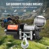 Electric Winch ATV UTV 2000 lb Steel Cable IP 55 Waterproof Wired Control