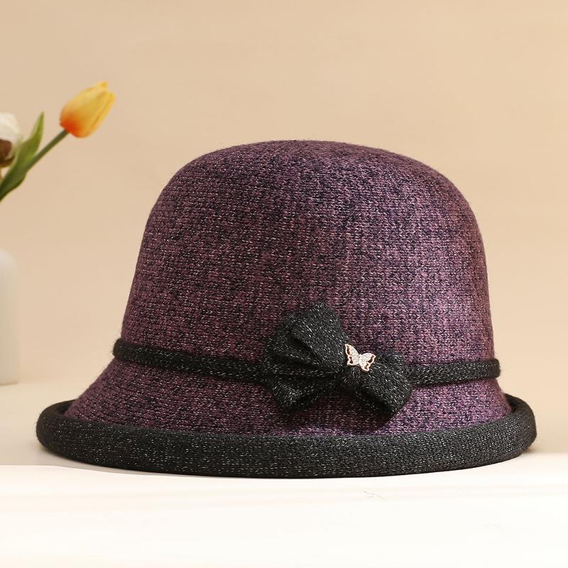 New Fashion Women's Hat Women's Autumn and Winter Versatile Basin Hat Medium Mother Crimping Top Hat Outdoor Casual Bucket Hat