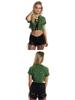 Spring/Summer Elastic Ripped Eyelet Bandage Denim Hot Pants Shorts for Women