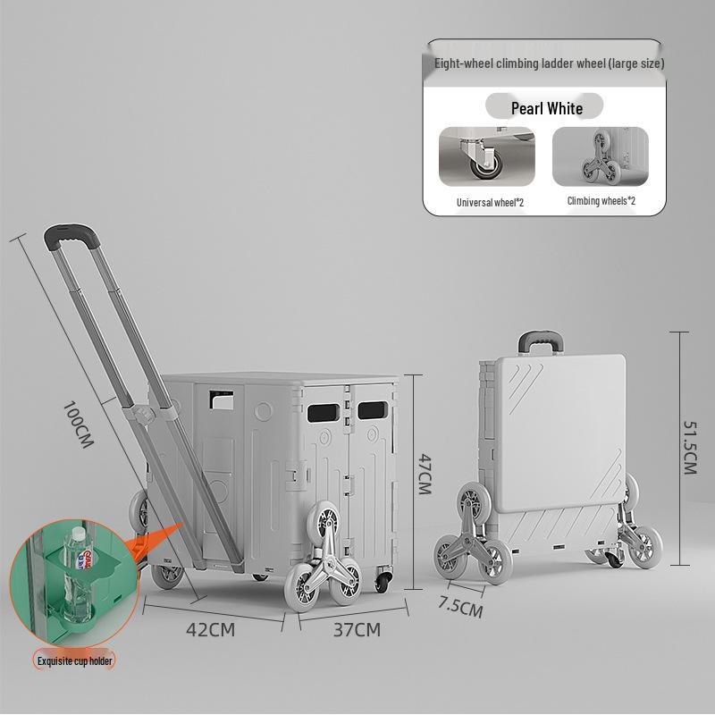 Kompaktní skládací nákupní vozík na schody a pro doručování