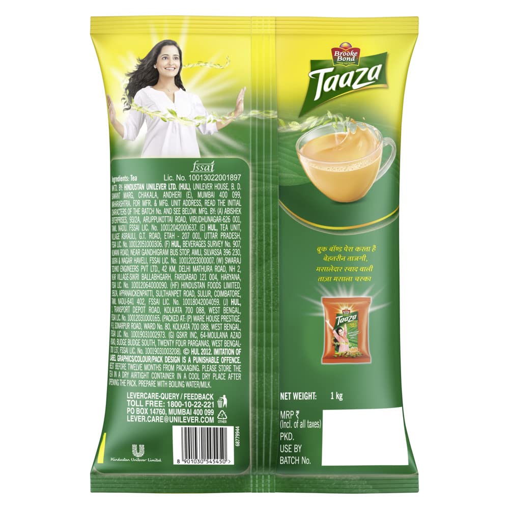 Taaza Tea 1 Kg Darjeeling Flavoured Tea Premium Green Leaf Refreshing Morning Brew