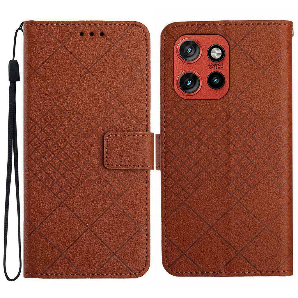 Etui-portfel z nadrukiem ze skóry PU z klapką Flip Folio na telefon Motorola Edge 60 Neo 5G/Edge 50 Neo 5G