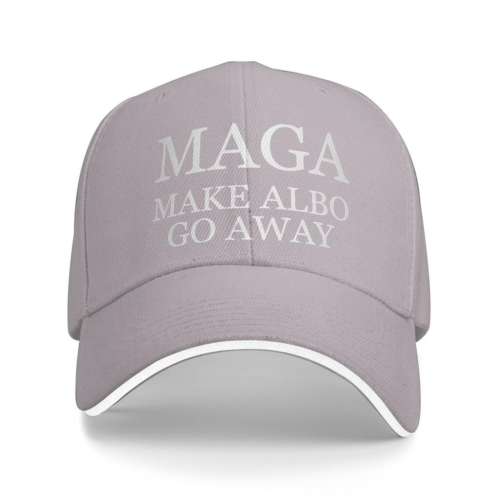 MAGA Make Albo Go Away  Outfit Unisex Women Baseball Caps  Trucker Hat Retro Outdoor Headwear Adjustable Fit Snapback Cap