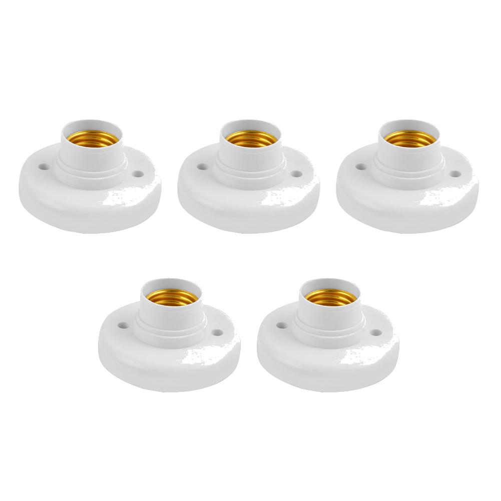1-20PCS E27 Screw Cap Socket White Ceiling Light Lamp Bulb Fixing Base Stand 220V E27 Light Bulb Holder Spiral LED Bulb Base