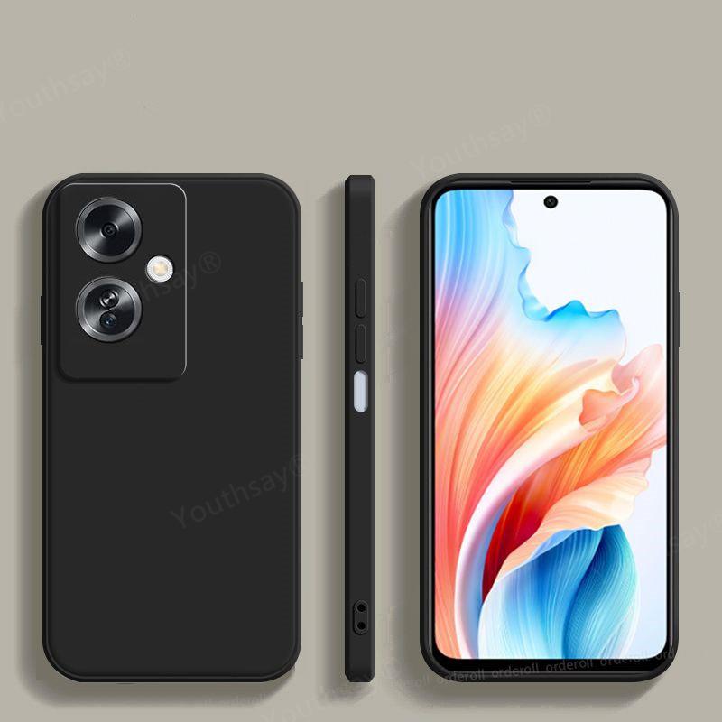Оригинальный чехол из жидкого силикона для OPPO Reno11 F 5G Чехол для Reno11 F Накладка Funda Coque Мягкий ТПУ Бампер для телефона для OPPO Reno11 F For Reno11 F чёрный