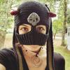 New Style Pure Handmade Crochet Pattern Short Rabbit Ear Hood, Fashionable and Personalized Adult Hat