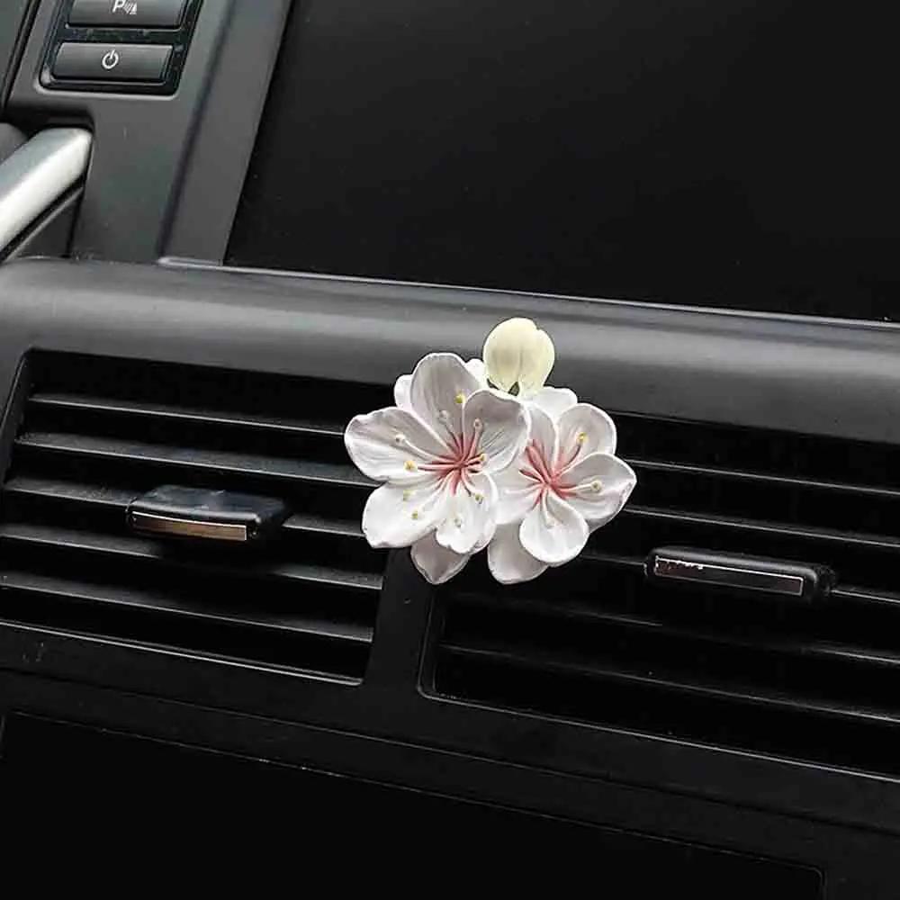 3D Blossom Aromatherapy Gypsum Car Air Outlet DIY Car Air Freshener Peach Blossom Aroma Diffuser Car Decoration Accessories