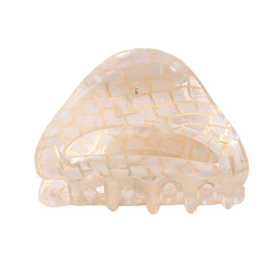 

Hair Claw Triangle Hollow Design Back Head Hair Clip Anti-slip Teeth Strong Grip Shower Hair Clamp Versatile Use Hair Accessory абрикосовий