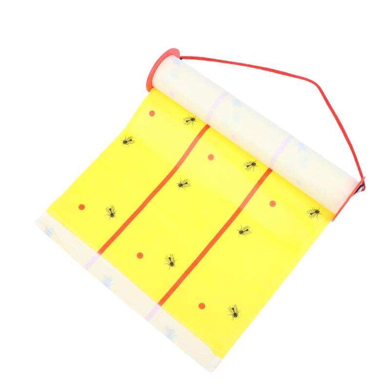 Sticky Fly Trap Roll Strong Adhesive Non-Toxic Hanging Fly Catcher Paper Odor Free for School Canteen Food Shop Pest Control
