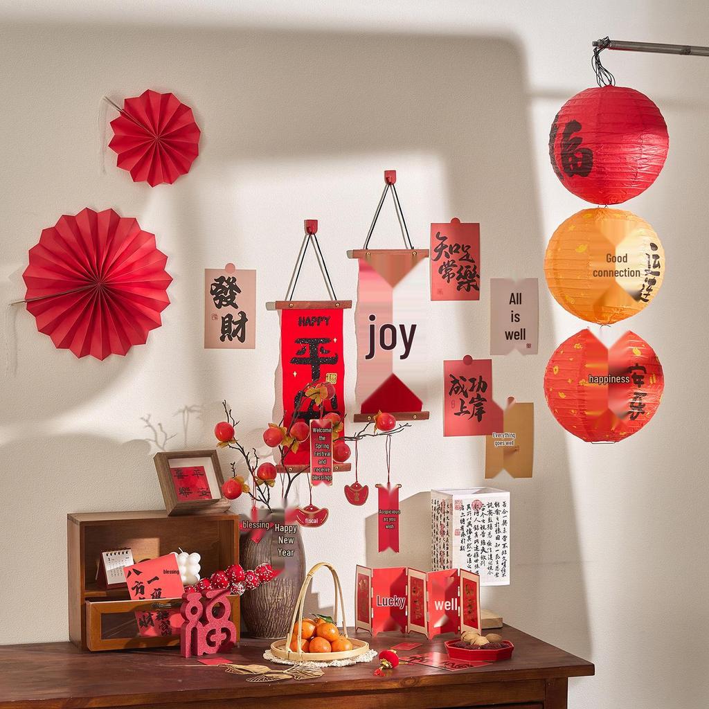 2026 New Year Retro Food Photography Scene Setup with Chinese-Style Props