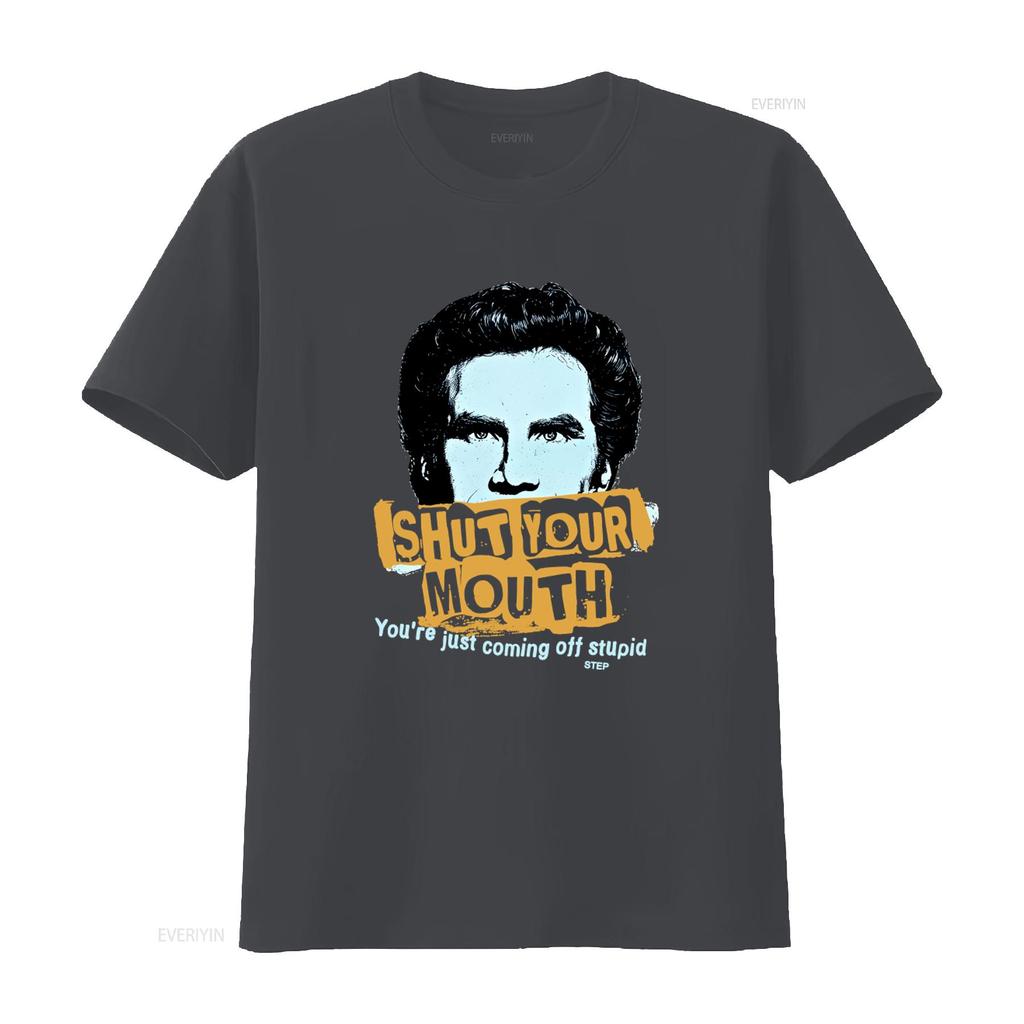 Step Brothers Shut Your Mouth Movie T Shirt Stylish and Trendy for Lovers Vintage Washed Top For Everyday Wear Comfortable