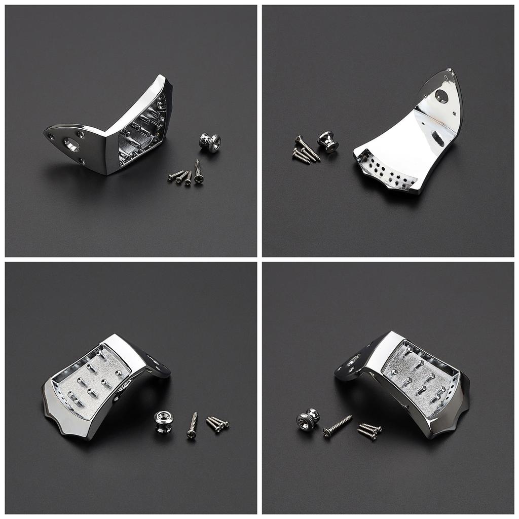 8 Strings Mandolins Tailpiece Cigar Box Guitar Parts Set Mandolin Tailpiece Bridge Replacement Kits with Mounting Screws