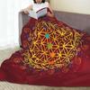Flower Of Life Sacred Geometry Mandala  Blanket Flannel Sofa Throw Blanket Portable for Home  Outdoor Throws Bedspread Quilt