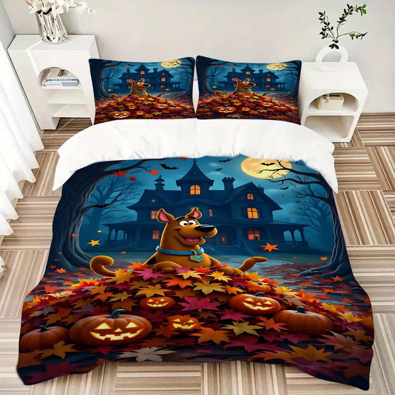 3pcs Scooby-Doo Duvet Cover Set, Includes 1 Duvet Cover and 1/2 Pillowcases (No Insert) yy251104233