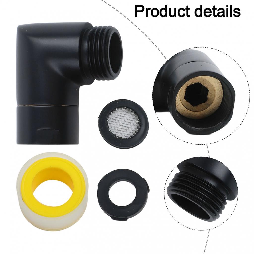 Black Shower Fitting G1/2 Shower Connector Shower Elbow