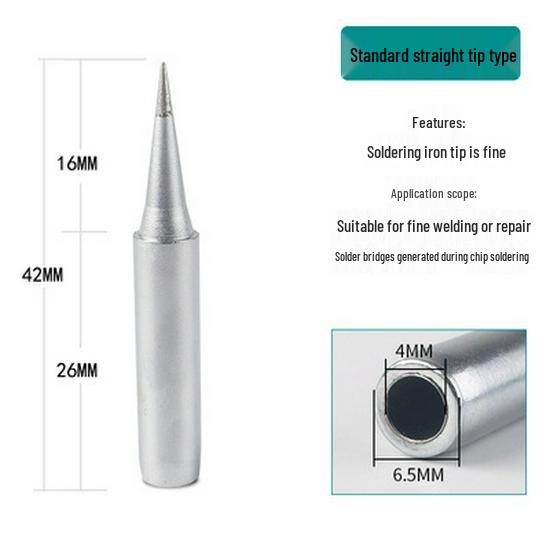 Quick 936 High-Frequency Inner Heating Soldering Iron Tip, Pointed & Bent, Model 203H.