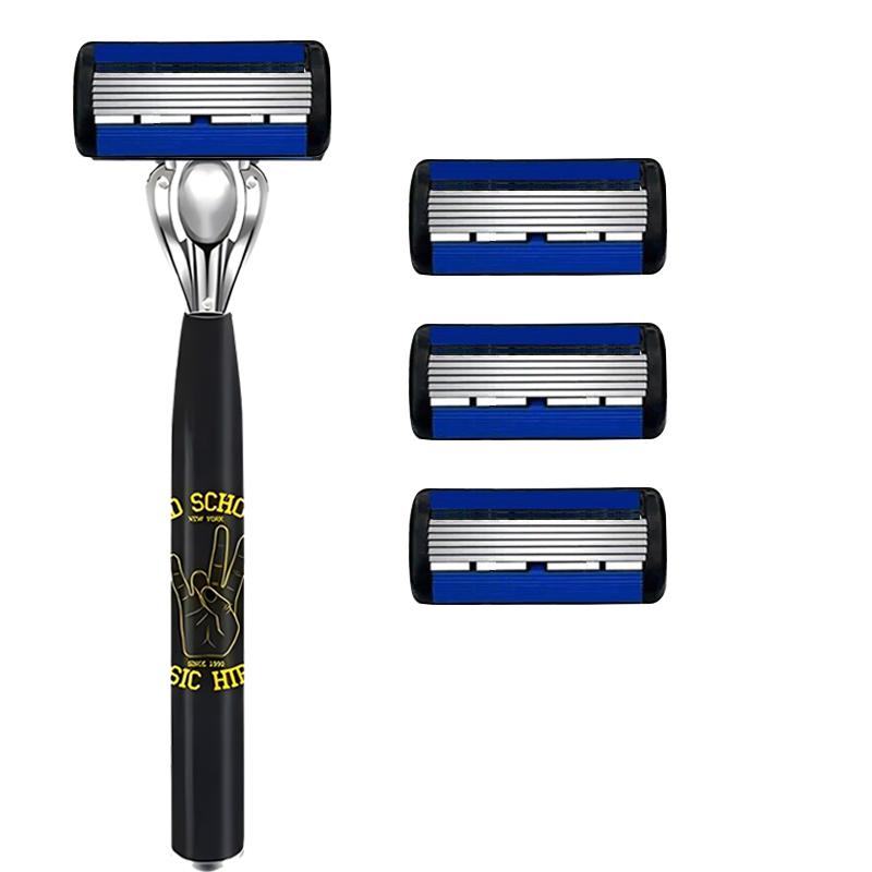 6-layer Blades Replacement Shaver Head Cassette Shaving Razor Blade Replacement Set Factory Direct Sales Men Manual Safety Razor