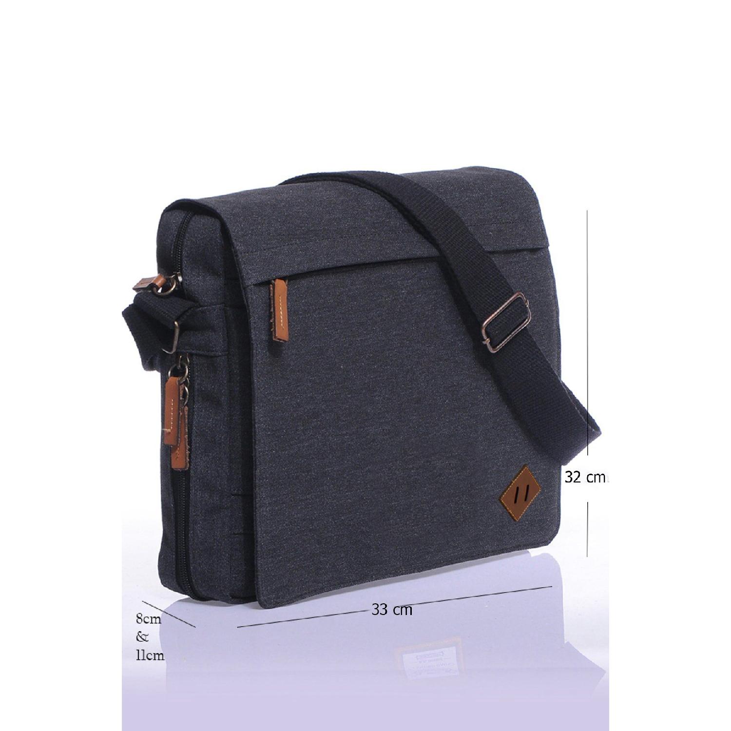 

Gk-12 Canvas Messenger Bag Notebook Macbook Tablet Textbook School And University Bag