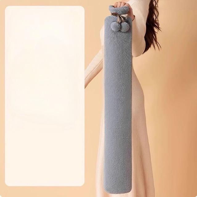 1Pc Long Hot Water Bag Warm Water Filling Hand Warmer Compress Stomach Explosion-proof Cute Plush Girl Quilt Warmer Artifact