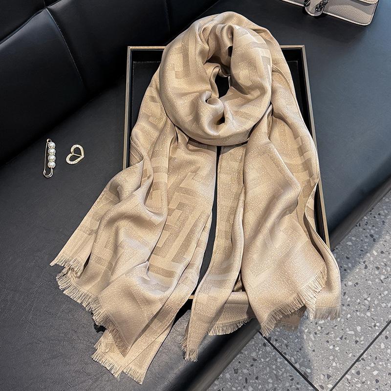 Spring And Summer Long Silk Scarves, High-End Versatile Tencel Cotton Scarves, Air-Conditioned Rooms, Neck Pads, Shawls, Travel Outfits