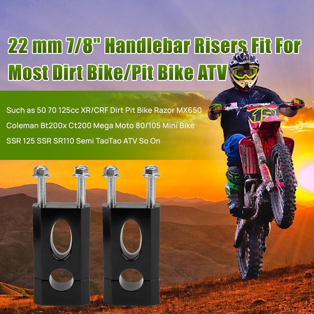 7/8" Handlebar Risers - 7/8" 22 Mm Handlebar Mount Clamp Risers For Coleman Bt200X Ct200 SSR125 Razor MX350 MX650 Dirt Pit Bike 50Cc 70Cc 90Cc 110Cc