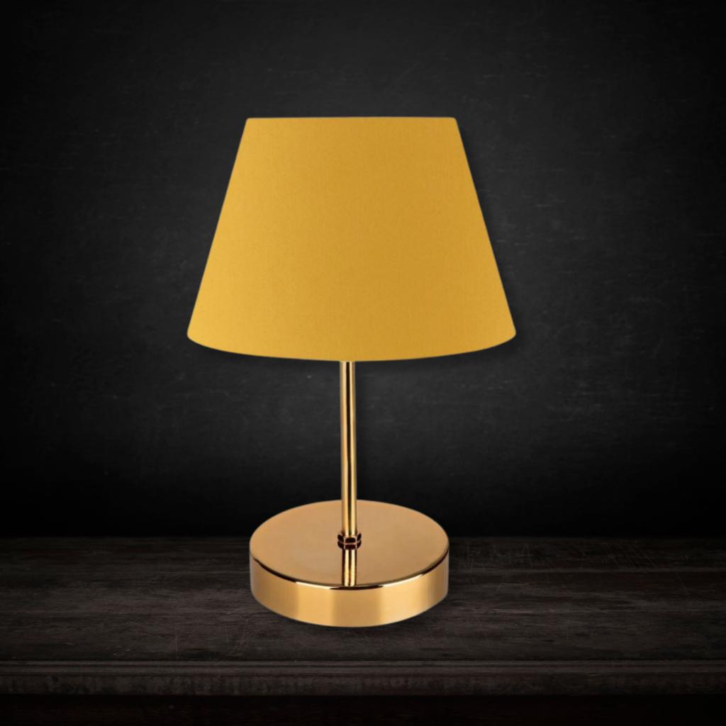

Kuzey Gold Body Lampshade Yellow Fabric Bedroom Living Room