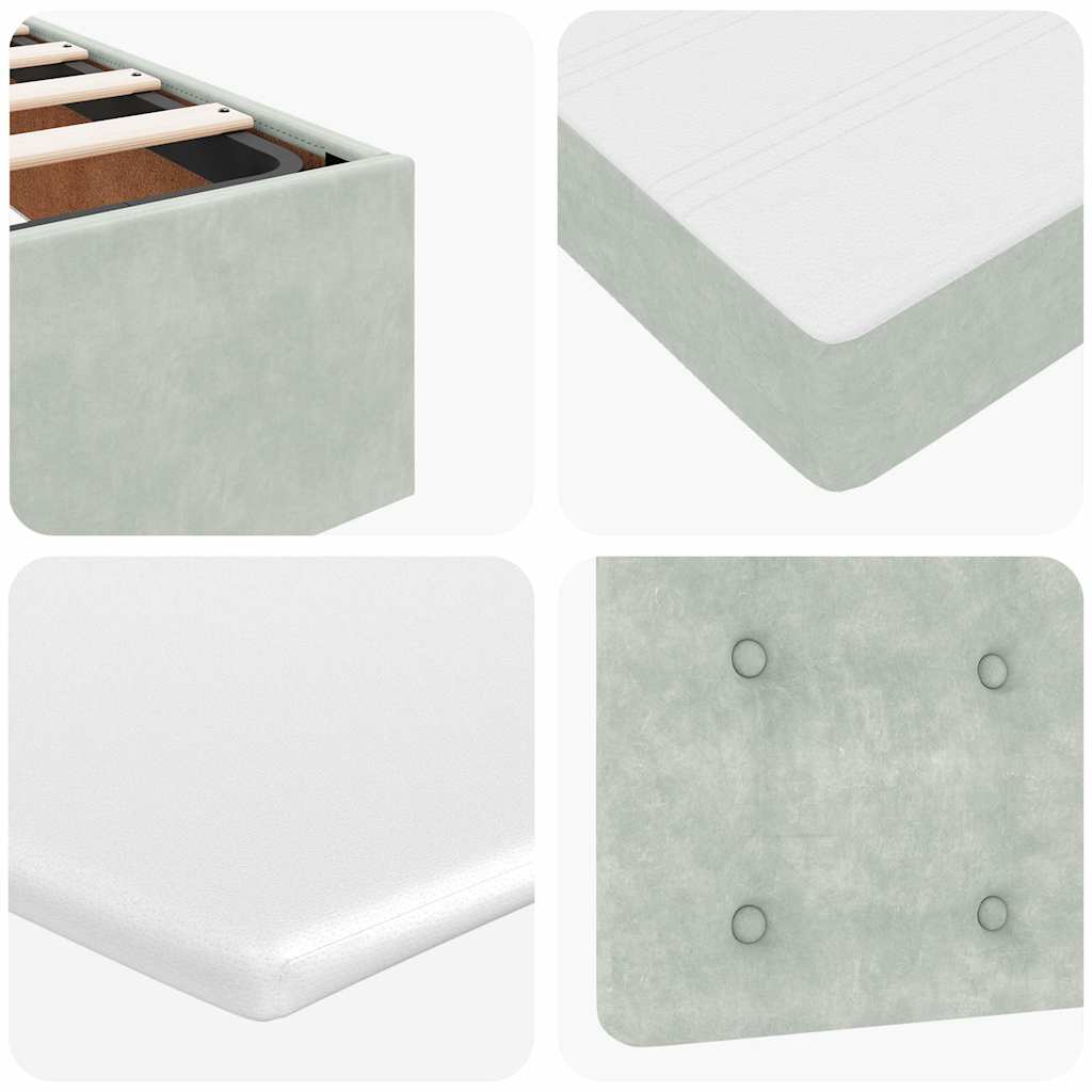 Enjoy a restful night s sleep with this Ottoman bed with mattress in light grey 160 x 200 cm upholstered in velvet