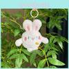 Cute Cartoon Rabbit Plush Doll Keychain With Colorful Chains For Trendy Girls