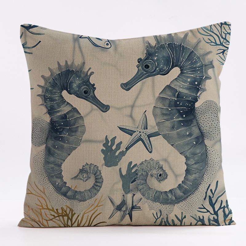 Marine Creature Patterns Throw Pillow Cover with Short Plush Print for Living Room Sofa Decoration Cushion Cover Pillow Covers