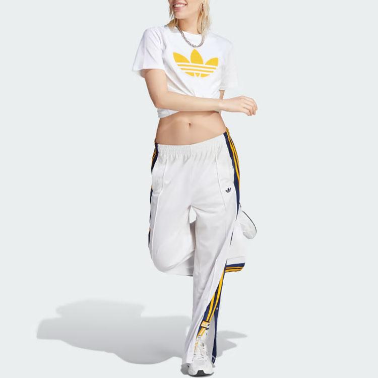 Adidas Originals Pearl Trefoil Logo Print Round Neck Short Sleeve T-Shirt Women Tops White IM1922