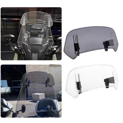 Universal Motorcycle Windshield Extension Adjustable Spoiler Clamp On Windscreen Deflector Wind Protection For Most Motorcycle M