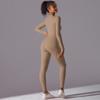 Nuova Tuta Nuda Spazzolata, Modellante Morbido e Delicato sulla Pelle, Pantaloni Lunghi, Abbigliamento da Yoga, Abbigliamento Fitness da Donna con Semi-Zip