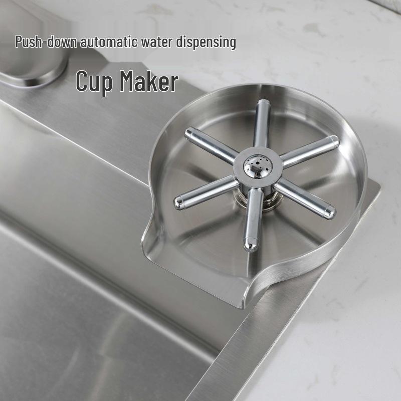 304 Edelstahl Automatischer Hochdruck-Becherreiniger Wasserhahn für Spüle oder Bartheke