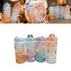 2000ml Large Capacity Drinking Bottle Sports Mug With Straw And Stickers For Outdoor Use
