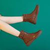 Short boots for women 2026 new autumn and winter flat single boots  cowhide women's casual retro short boots