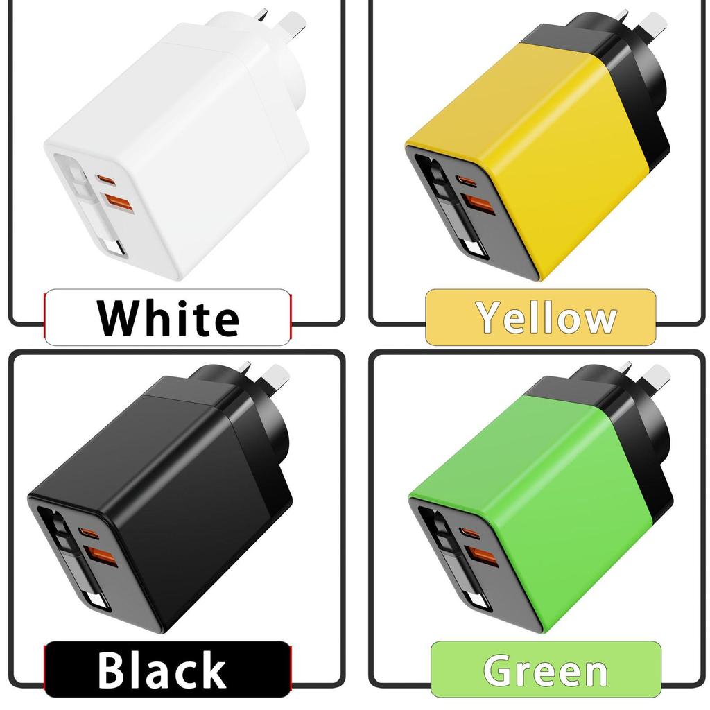 80W GaN Charger for Apple: Fast Charging Multi-Port Head with Built-in Cable