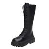 Thick-soled and Fitted, Cross-tied High Boots, Long-top New Women's Shoes