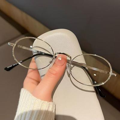 Oval Shaped Nearsighted Glasses for Women Small Frame Myopia Eye Glasses Take Photos Atmosphere Decorative Eyewear