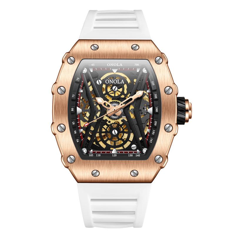 Fashionable Sports Fully Automatic Mechanical Watch Men's Silicone Band Waterproof Watch