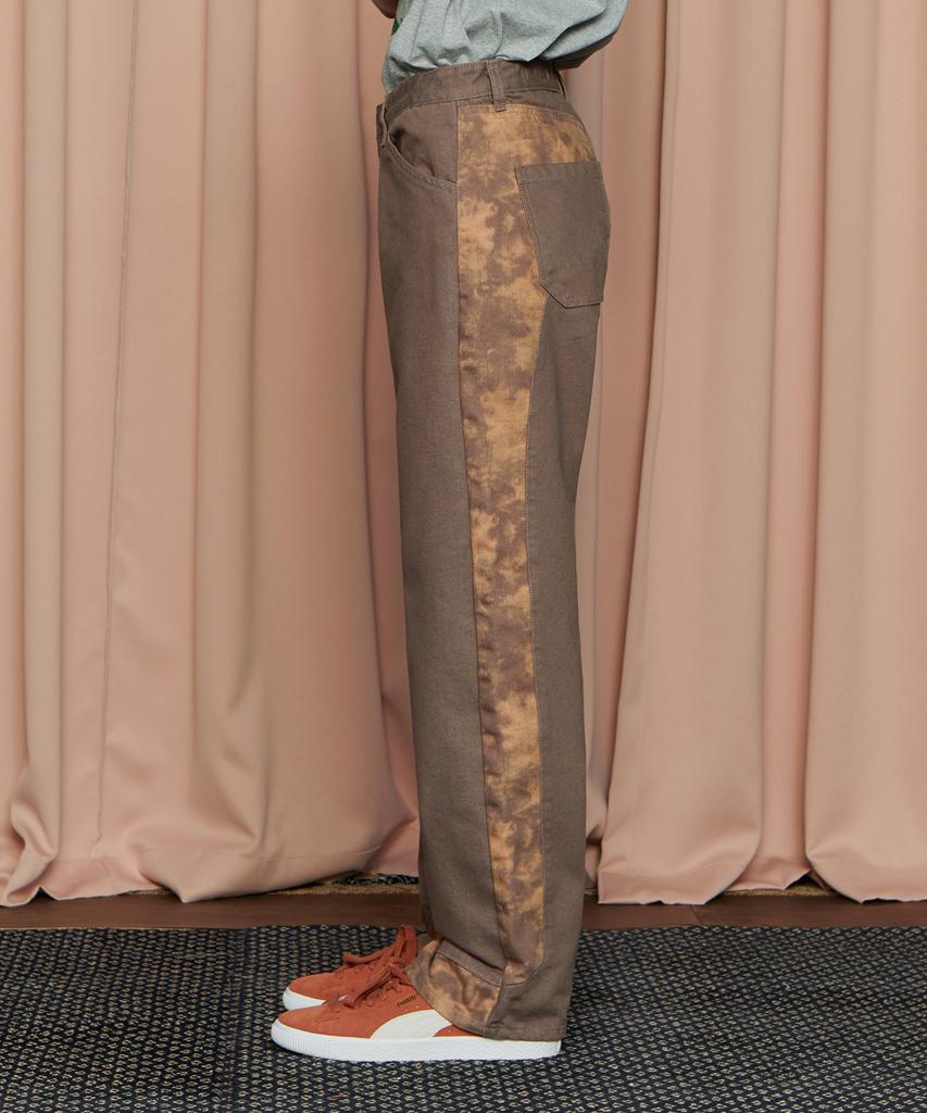 UNALLOYED Tie-Dye Block Denim Pants / Brown