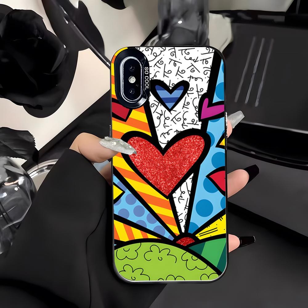 Artist R-Romero B-Britto Phone Case For IPhone 17 Air 16 E 15 14 Plus 13 12 11 Pro Max Colored Silver Cover