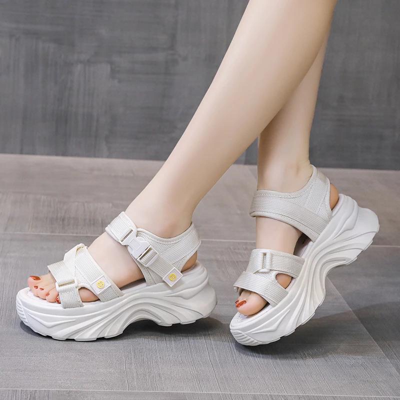 Fashion 2025 Sexy Open-toed Women Sport Sandals Wedge Hollow Out Ladies Sandals Outdoor Cool Platform Shoes Student Beach Summer Shoes