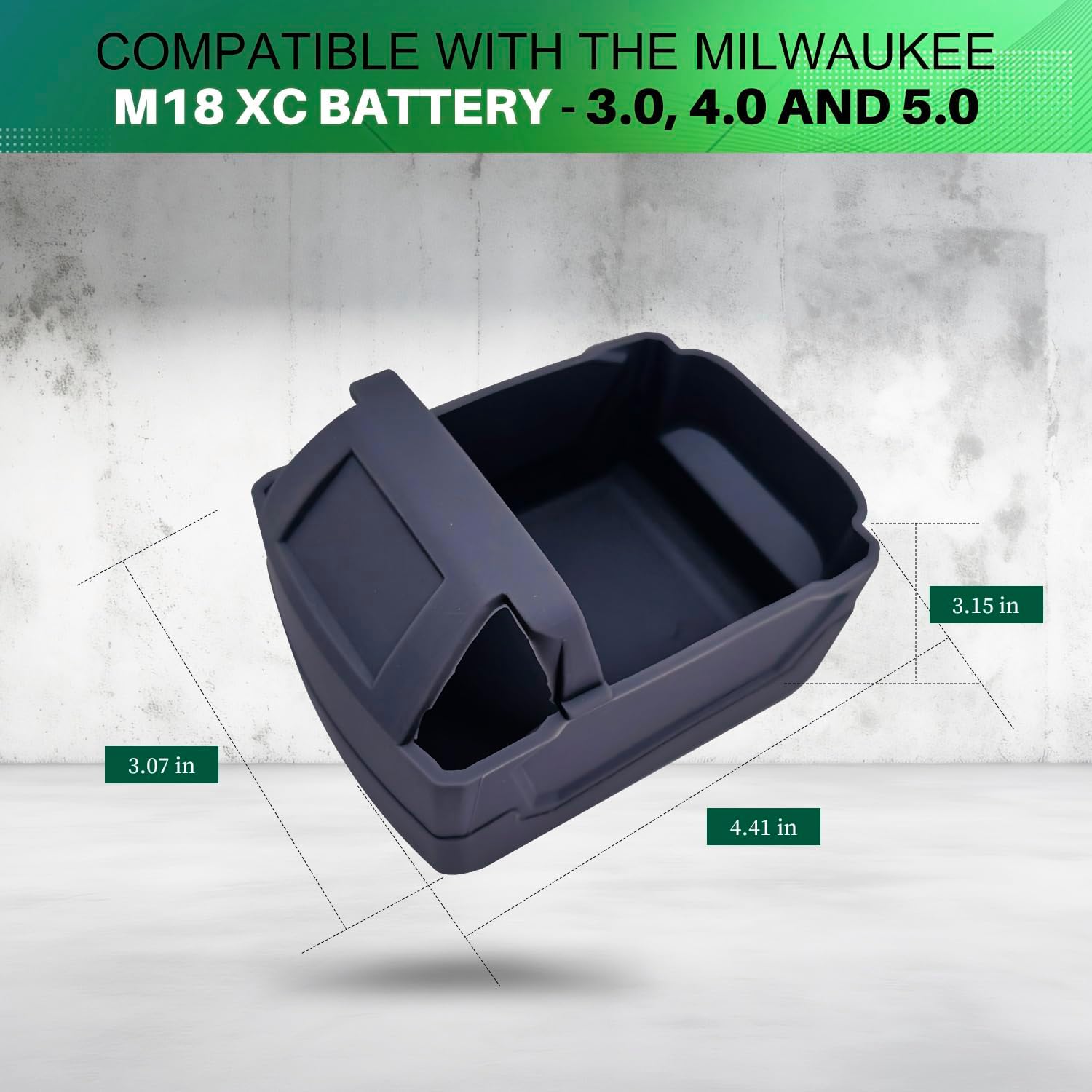 deawater 2PCK Gray Silicone Protect case for M18 3.0 4.0 5.0 Battery (Battery Not Included)