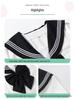 After-Sales Black Collar White JK Sailor Suit Set with Pleated Skirt