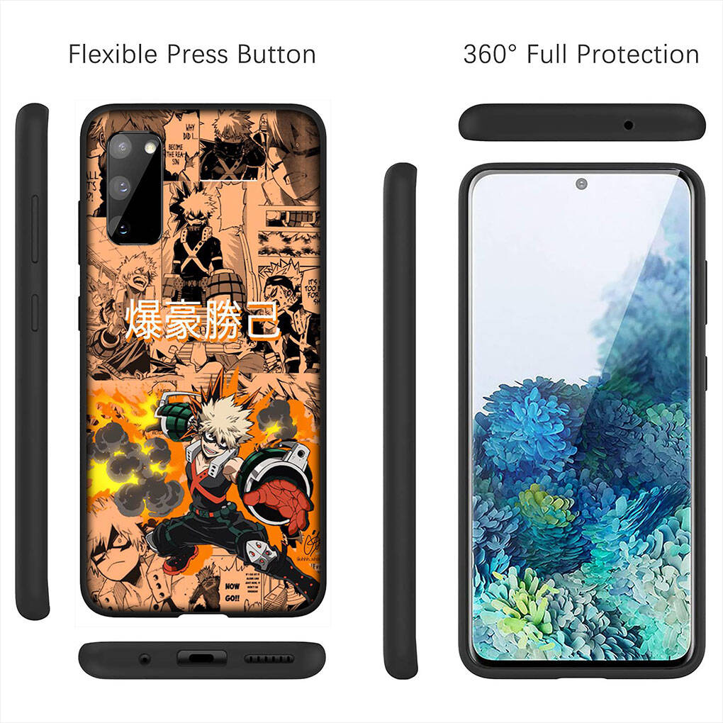 For Samsung Galaxy S25 S24 S23 iPhone 17 16 15 Xiaomi Redmi Note 14 13 12 11 Pro Max XR Phone Case Bakugou Katsuki My Hero Academia OPPO Huawei Cover