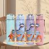 1PC Bucket Cat Cartoon 750ml Color Plastic Sports Water Bottle Leakproof Flip Straw Lid Suitable for Sports Office Home Use